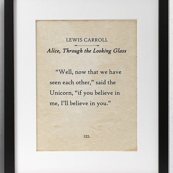 Lewis Carroll - Alice, Through the Looking Glass - 11x14 Unframed Book Page Print - Nursery or Children's Room Decor