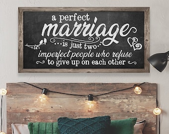 A Perfect Marriage - Large Canvas  (Not Printed on Wood) -Stretched on Wood - Ready to Hang - Makes a Great Wedding Gift