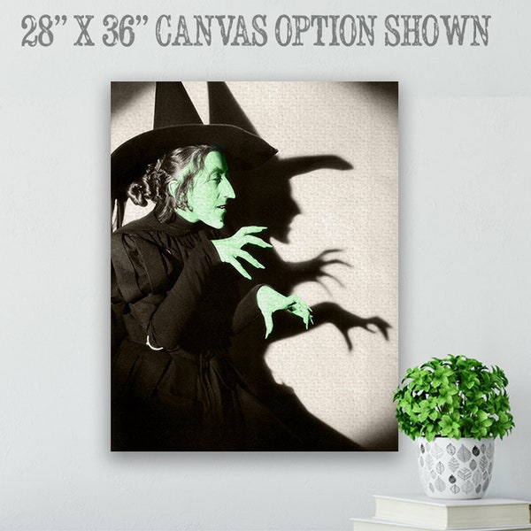 Canvas - Wizard of OZ Wicked Witch of the West - Choose Unframed Poster or Canvas - Great Gift and Home Decor for Halloween and Movie Buffs