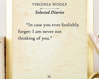 Selected Diaries In Case You Ever - Virginia Woolf -11x14 Unframed Book Page Print -Great Gift/Decor