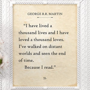 I Have Lived A Thousand Lives - George R.R. Martin -11x14 Unframed Book Page Print -Great Gift/Decor