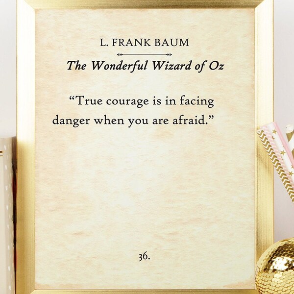 Wizard of Oz - True Courage - L. Frank Baum - 11x14 Unframed Book Page Print - Great Decor and Gift