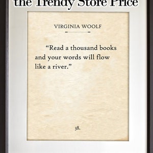 Virginia Woolf - Read A Thousand Books - 11x14 Unframed Typography Book Page Print - Great Gift and Decor