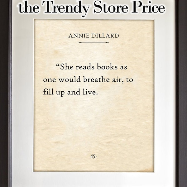 Annie Dillard - She Reads Books As One Would Breathe Air - 11x14 Unframed Book Page Print - Great Gift and Decor