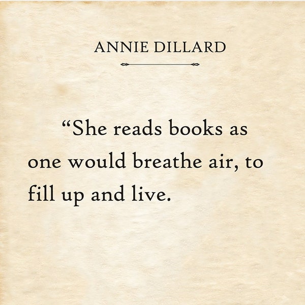 Instant Digital Download - Annie Dillard - She Reads Books - Title Literary Book Page - [[ Not a Print ]] JPG Downloadable File