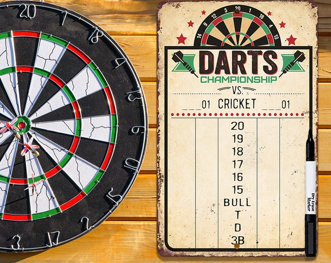 Dart Scoreboard beige Dry Erase for Keeping Score in Games Cricket, 301