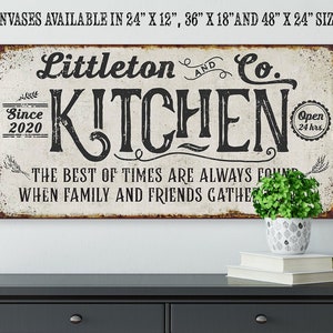 Personalized Kitchen Best of Times Large Farmhouse Canvas Not Printed on Metal Stretched on a Wood Great Dining Room Kitchen Decor image 1