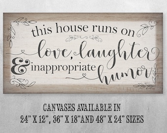 Inappropriate Humor-Large Canvas-Stretched on Wood-Perfect Living Room, Above a Couch, and Home Decor- Makes a Great Housewarming Gift