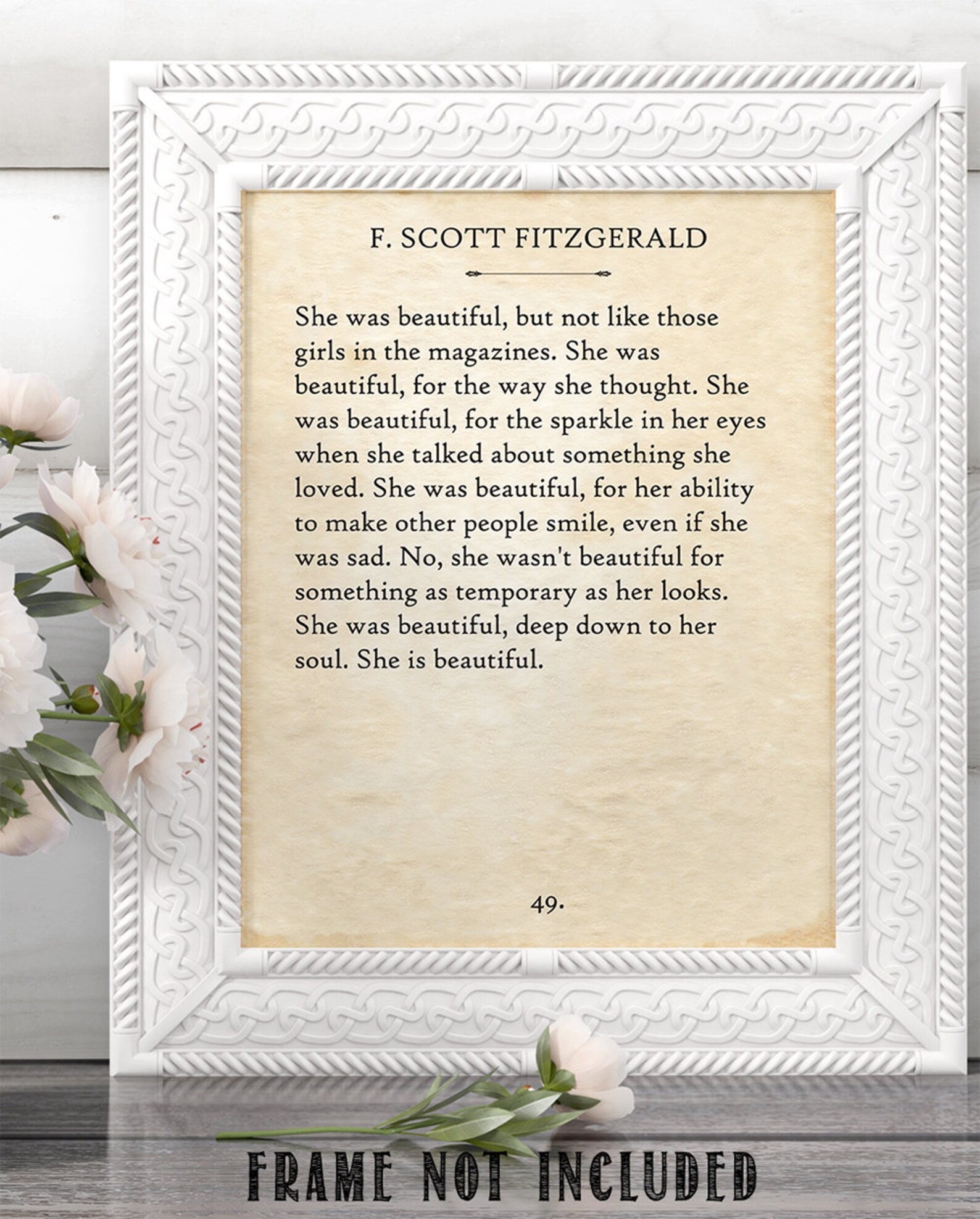 She Was Beautiful F. Scott Fitzgerald 11x14 Unframed Book Etsy