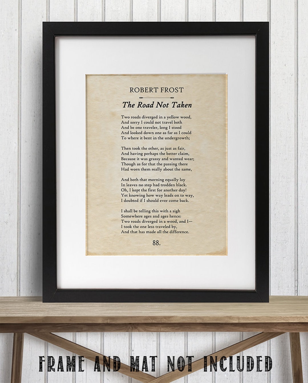 Robert Frost the Road Not Taken 11x14 Unframed Book Page Print Great