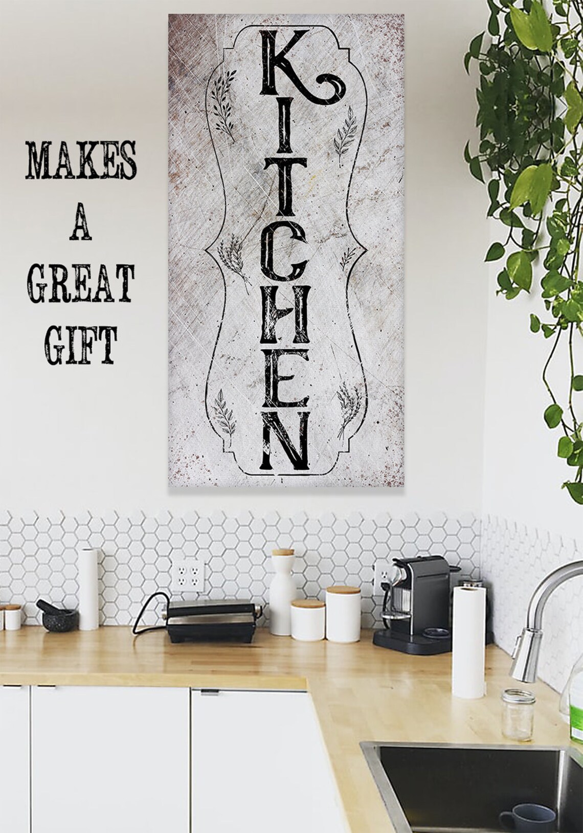 Kitchen Vertical Large Canvas Wall Art Stretched on a Etsy