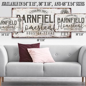 Personalized Homestead Windmill Large Farmhouse Canvas Not Printed on Metal Stretched on Wood Couch Living Room Decor Great Gift image 4