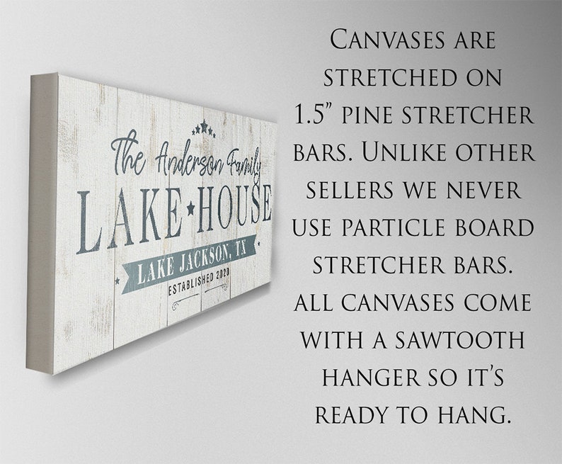 Personalized Lake House Large Canvas Wall Art not Printed Etsy