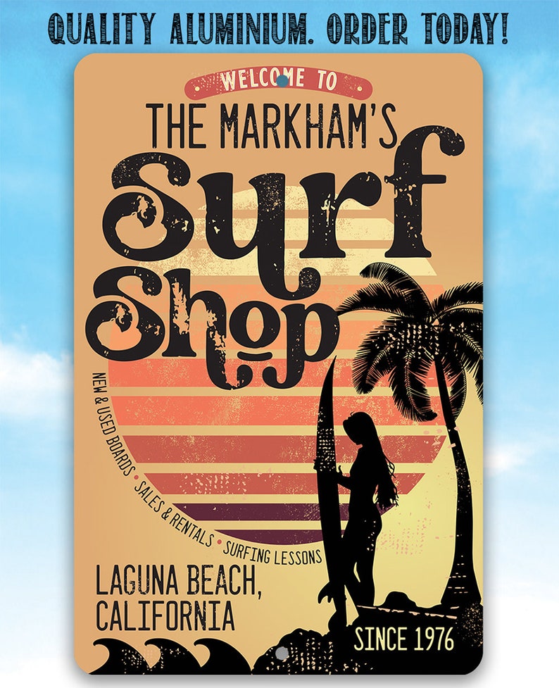 Personalized Surf Shack Metal Sign 8 X 12 or - Etsy