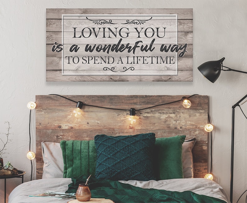 Loving You Is A Wonderful Way Large Canvas Wall Art-Stretched on a Heavy Wood 