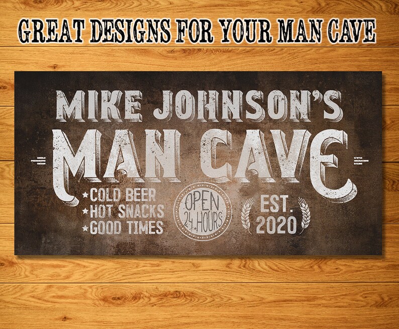 Personalized Man Cave Large Canvas Wall Art not Printed Etsy UK