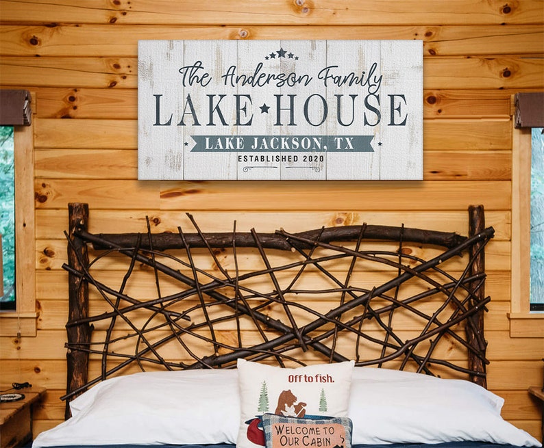 Personalized Lake House Large Canvas Wall Art not Printed Etsy