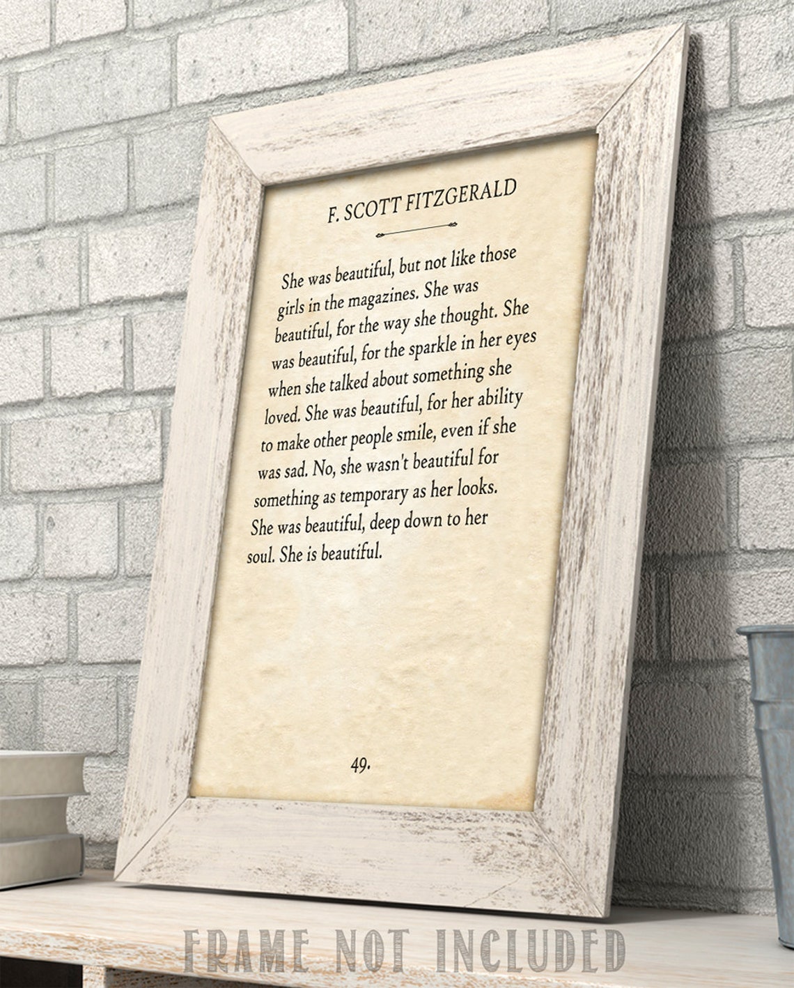 She Was Beautiful F. Scott Fitzgerald 11x14 Unframed Book Etsy