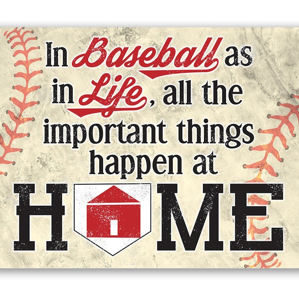 Tin - In Baseball As In Life - Metal Sign - 8"x12"/12"x18" - Use indoor/outdoor -  Baseball Inspired Home Décor