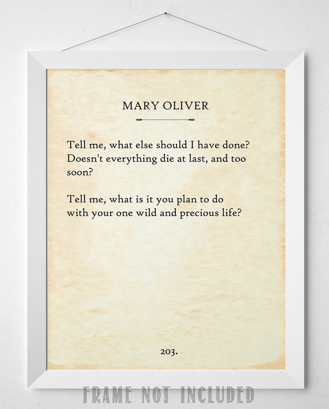 The Summer Day Mary Oliver 11x14 Unframed Typography Book Etsy