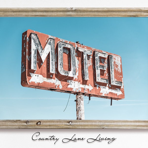 Vintage Motel Sign Image Download - Rustic Industrial Style Wall Art Decor - Print at Home Poster - Printable Instant Downloadable #473