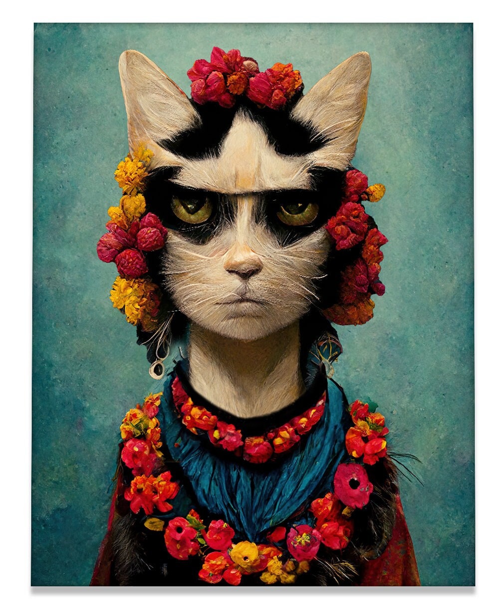 Frida and Cat Print 