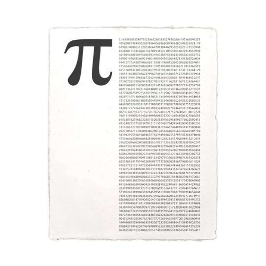 Pi Mathematical on Handmade Paper 12.5x15 Inspirational Unframed