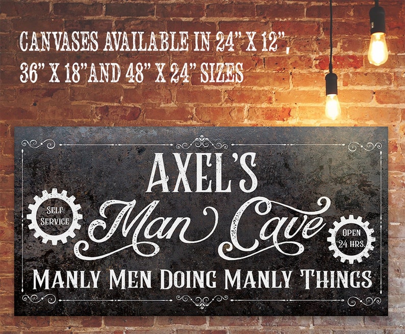 Personalized Man Cave Large Canvas Wall Art not Printed Etsy