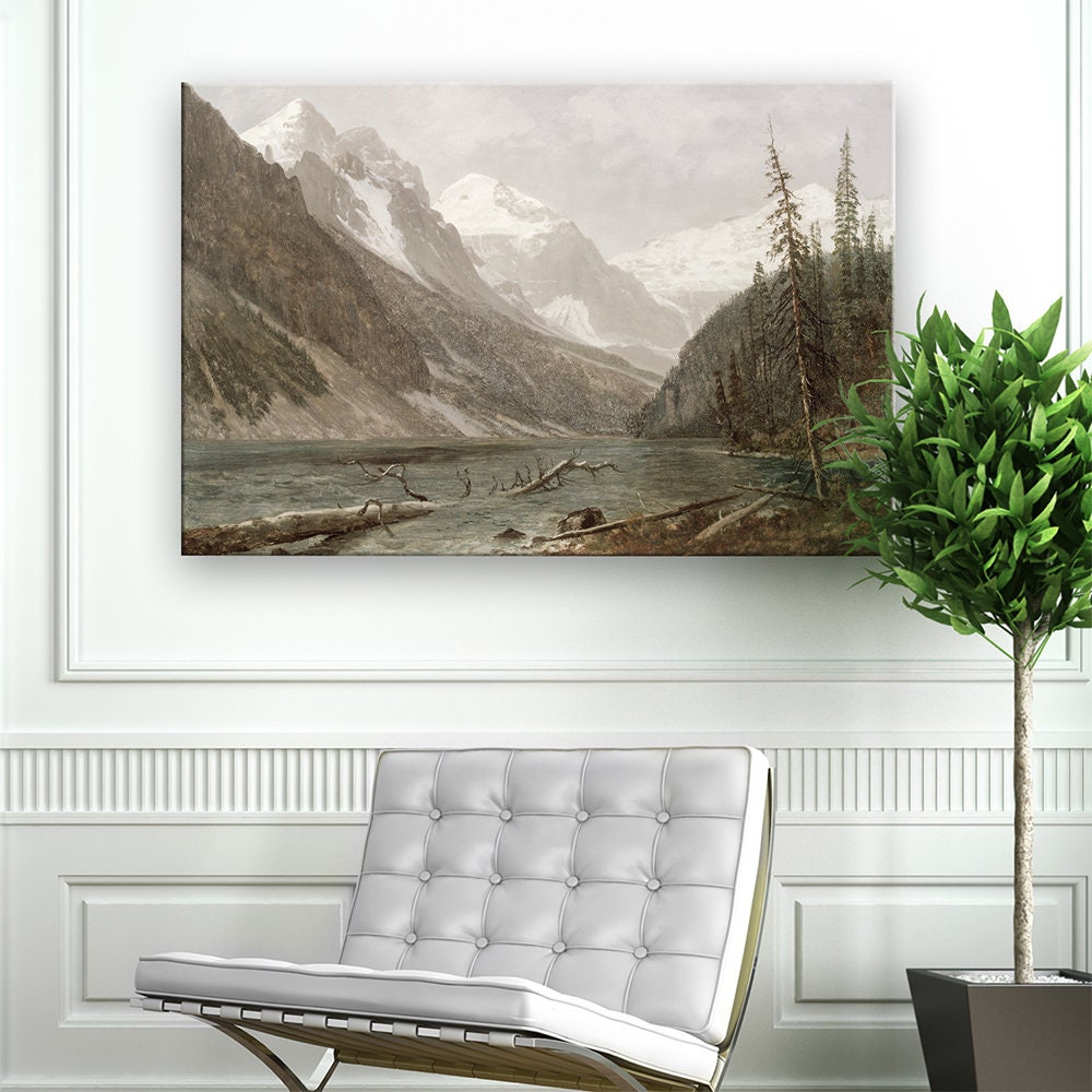 Canadian Rockies Lake Louise By Albert Bierstadt Canadian Etsy