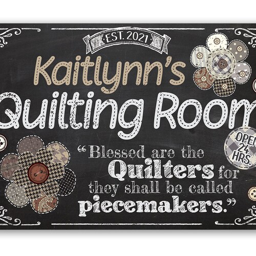 Personalized Quilting Room Sign Gift for Quilter Quilting Etsy