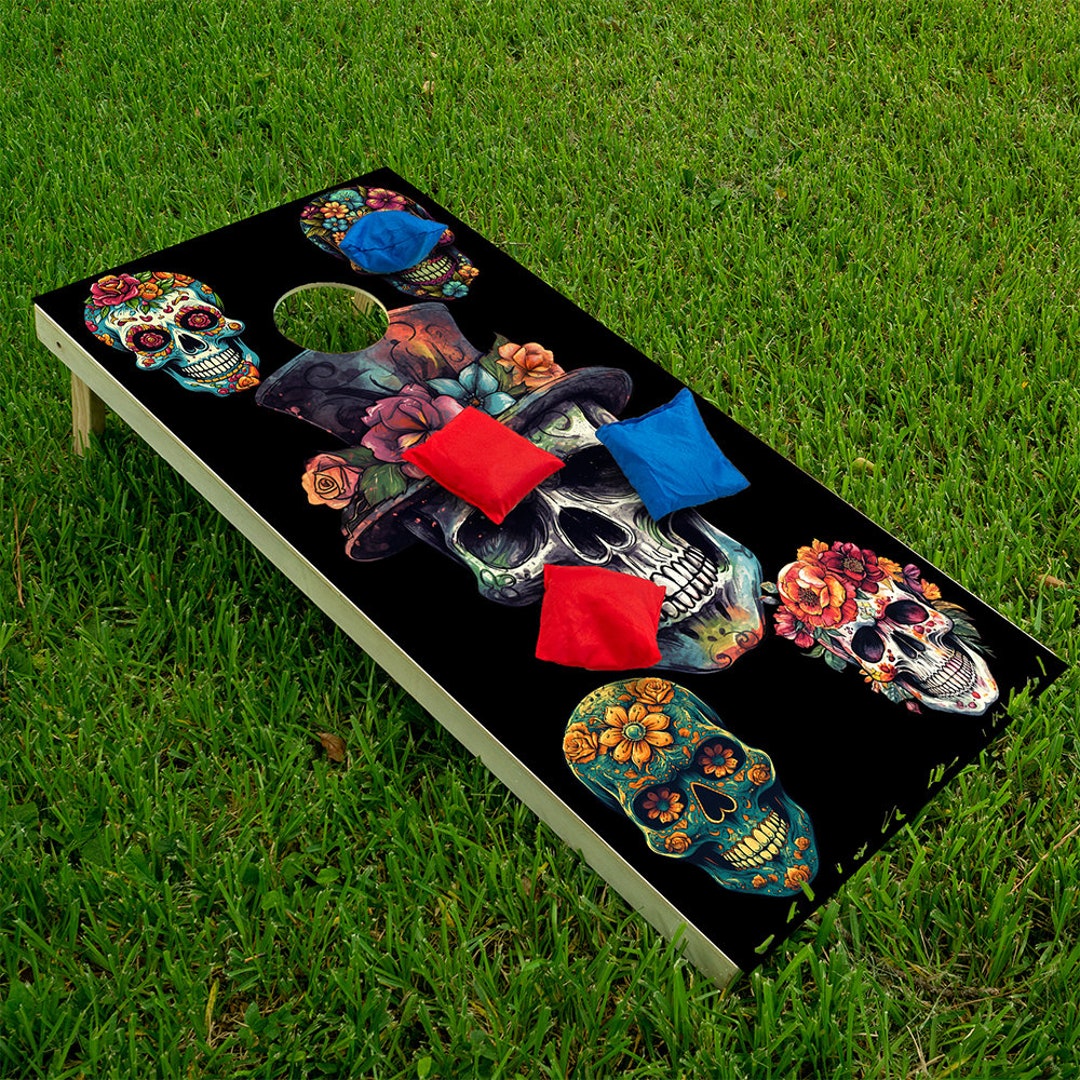 Official Size 2x4 Sugar Skull Cornhole Game main image 1