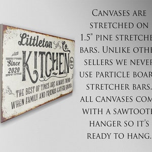 Personalized Kitchen Best of Times Large Farmhouse Canvas Not Printed on Metal Stretched on a Wood Great Dining Room Kitchen Decor image 7