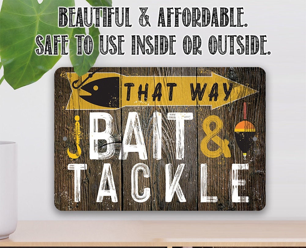 That Way, Bait & Tackle Directional 8 X 12 or 12 X 18 Aluminum Tin Awesome  Metal Poster -  Canada