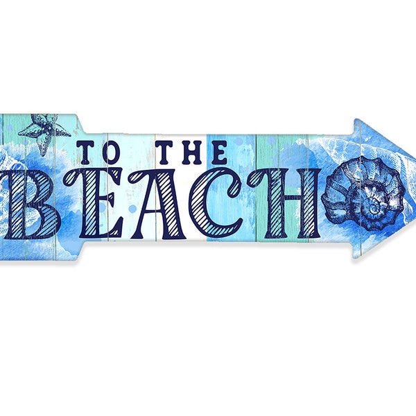 Metal Sign - To The Beach Metal Arrow - Directional Arrow Sign - Durable Metal Sign -Use Indoor/Outdoor-Tropical Beach Sign and Summer Decor