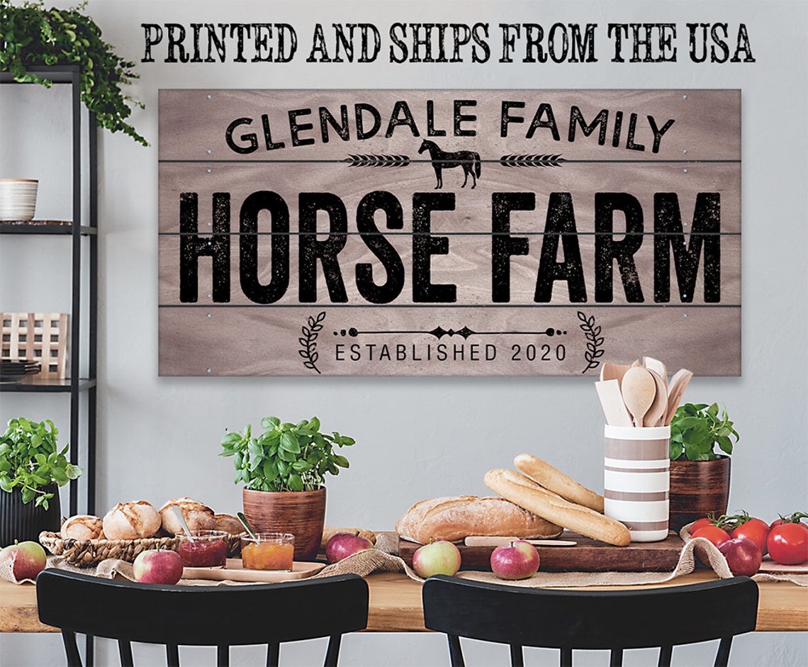 Personalized Horse Farm Large Canvas Wall Art not Printed Etsy