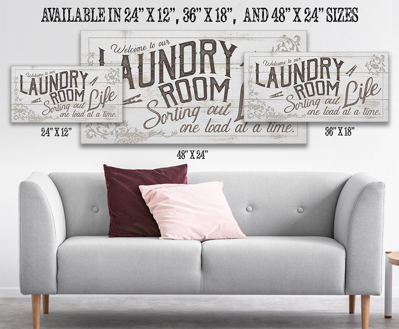Large Canvas Laundry Room Stretched on Wood Frame Laundry Etsy