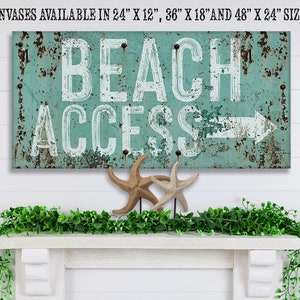 Beach Access-Large Canvas (Not Printed on Metal)Stretched Wood-Couch Bedroom Headboard-Great Housewarming & Beach Decor Gift