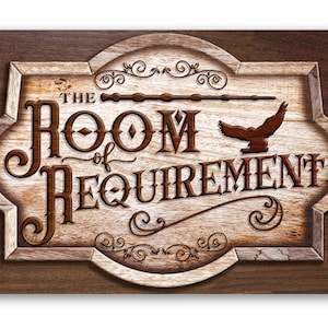 Tin - The Room Requirement - Metal Sign - 8"x12"/12"x18"-Use indoor/outdoor-Playroom, Game Room and Children's Room and Gift for Wizard Fans