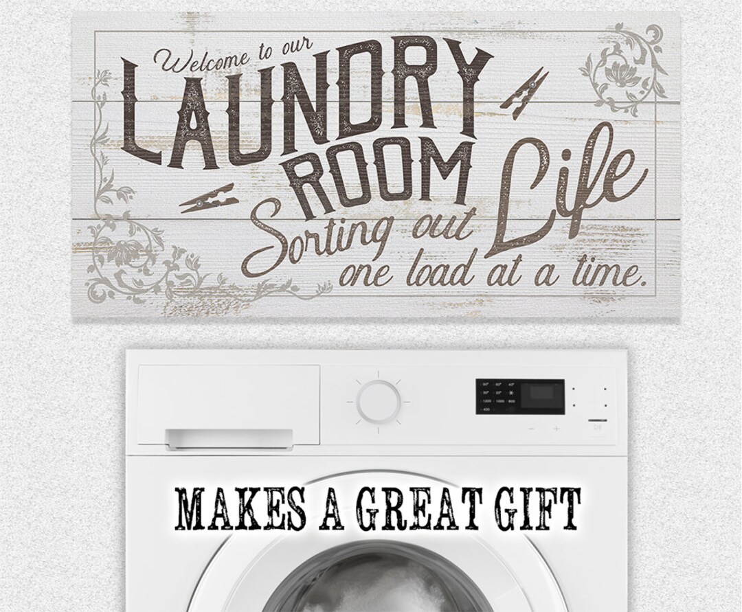 Large Canvas Laundry Room Stretched on Wood Frame Laundry Etsy