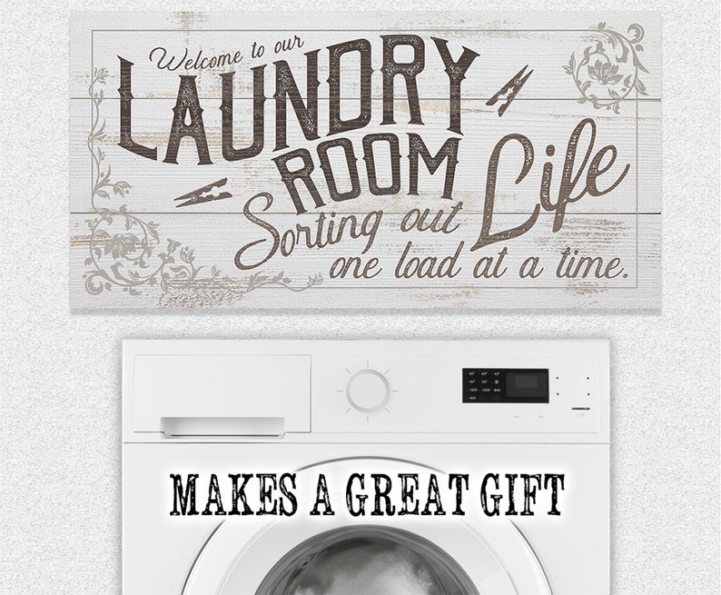 Large Canvas Laundry Room Stretched on Wood Frame Laundry Etsy