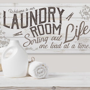 Laundry Room - Large Canvas (Not Printed on Wood) - Stretched on Wood Frame - Ready To Hang - Laundry Room Decor - Great Housewarming Gift