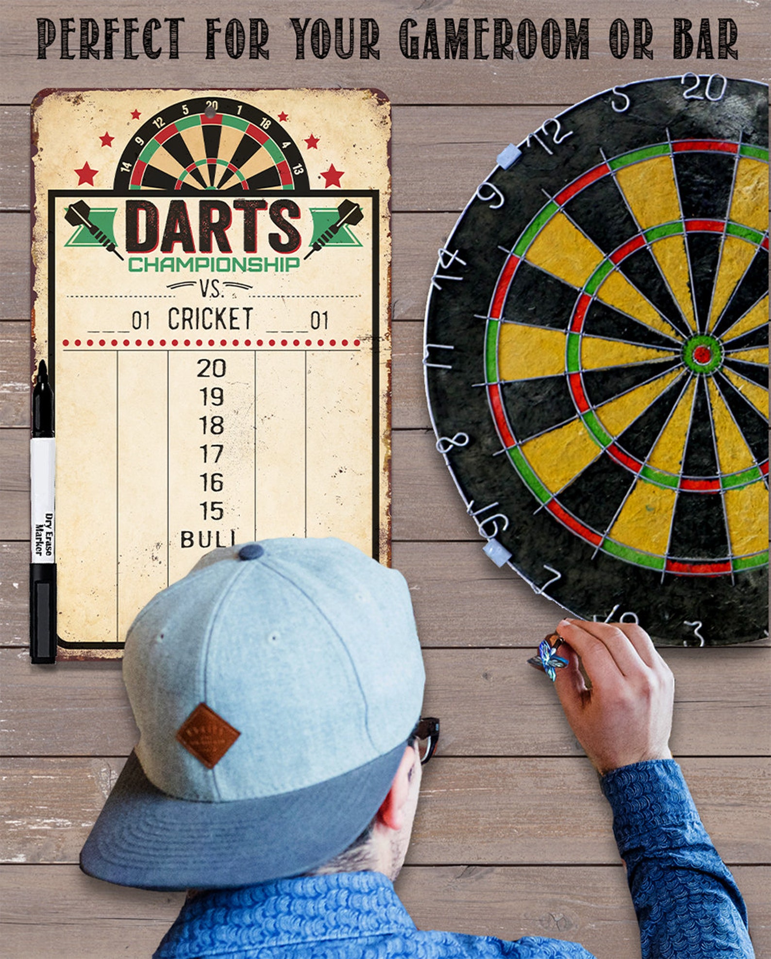 Dart Scoreboard beige Dry Erase for Keeping Score in Games Etsy