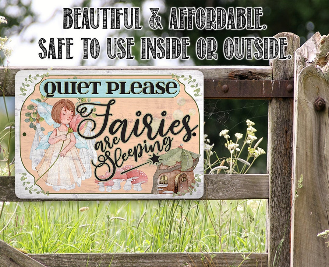 Quiet Please Fairies 8 X 12 or 12 X 18 Aluminum Tin Awesome Metal ...