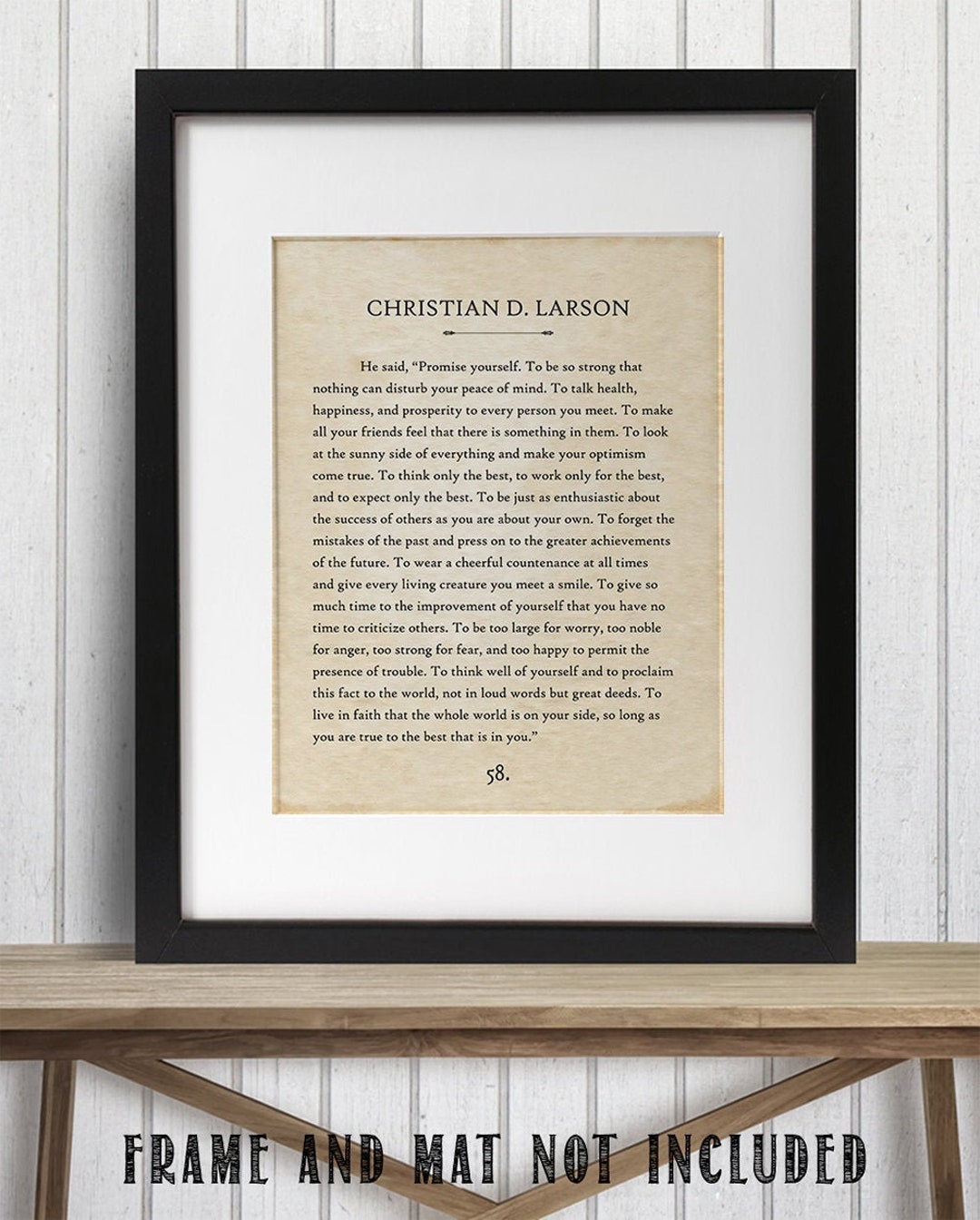 Christian D Larson Promise Yourself 11x14 Unframed Book Page Print ...