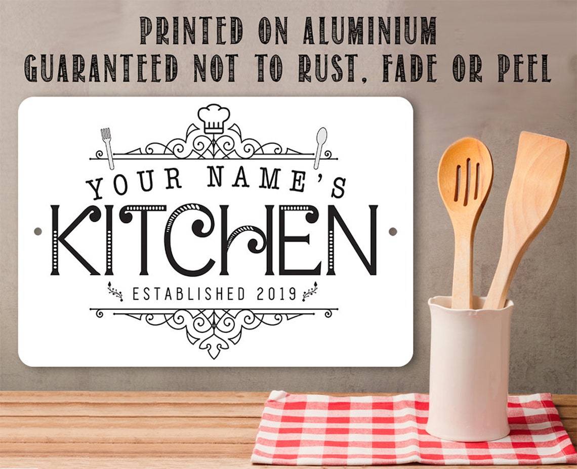 Tin Personalized Kitchen Metal Sign8x12 or Etsy