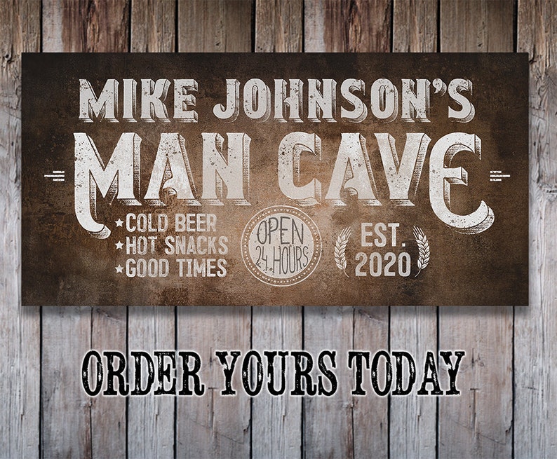 Personalized Man Cave Large Canvas Wall Art Not Printed | Etsy