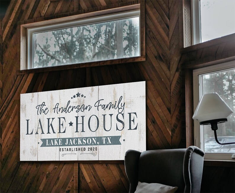 Personalized Lake House Large Canvas Wall Art not Printed Etsy