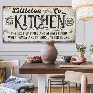 Personalized Kitchen Best of Times Large Farmhouse Canvas Not Printed on Metal Stretched on a Wood Great Dining Room Kitchen Decor image 4