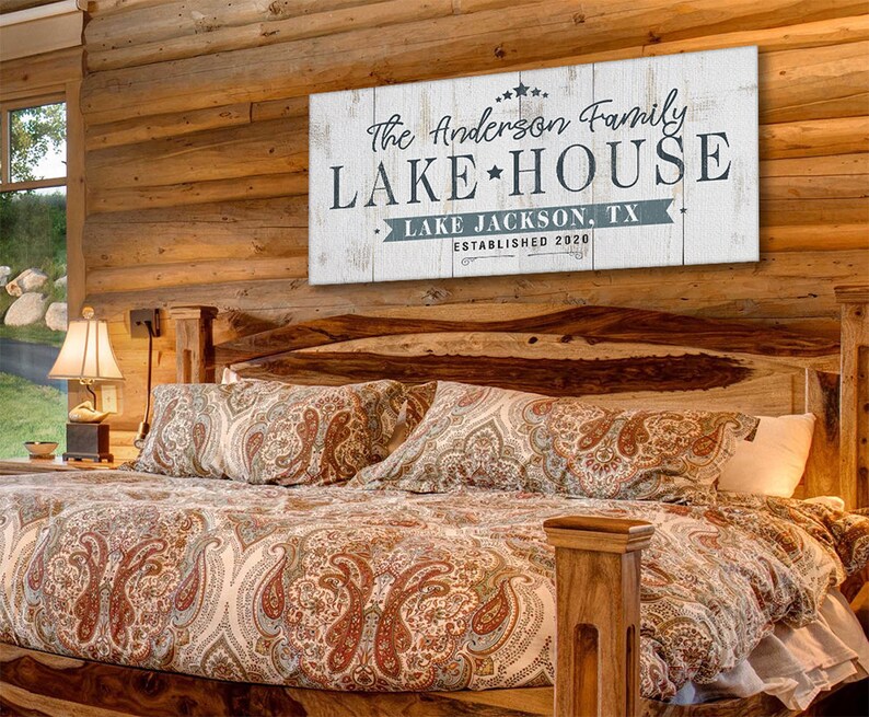 Personalized Lake House Large Canvas Wall Art not Printed Etsy