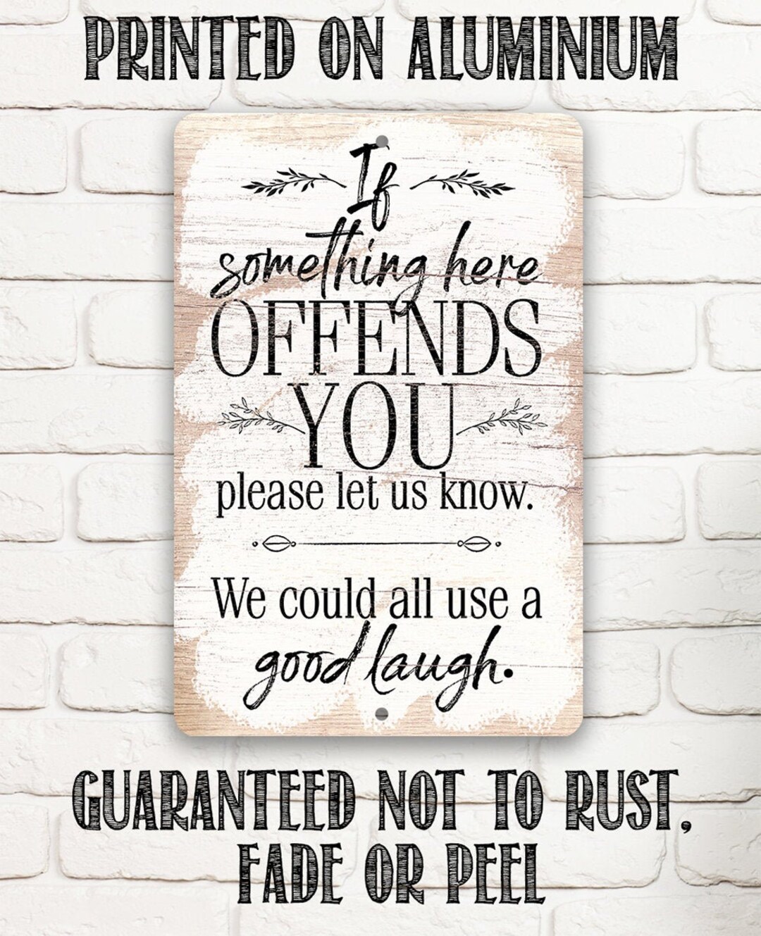 Targa Metallica Vintage - 'If Something Offends You...', 30x20 Cm, Per